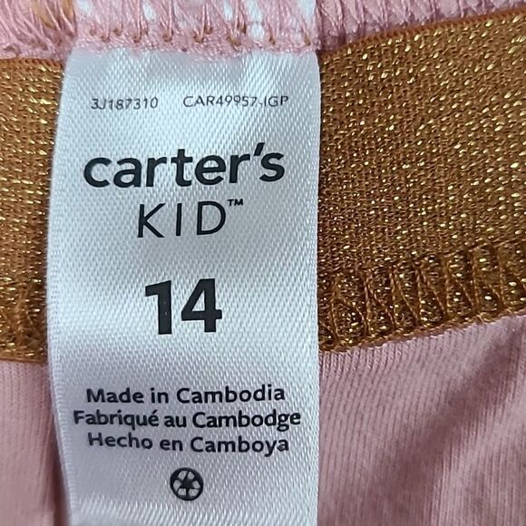 Carter's Girls Dusty Pink Knit Leggings Size 14 Soft Casual Lounge Stretch Pants - Picture 4 of 7